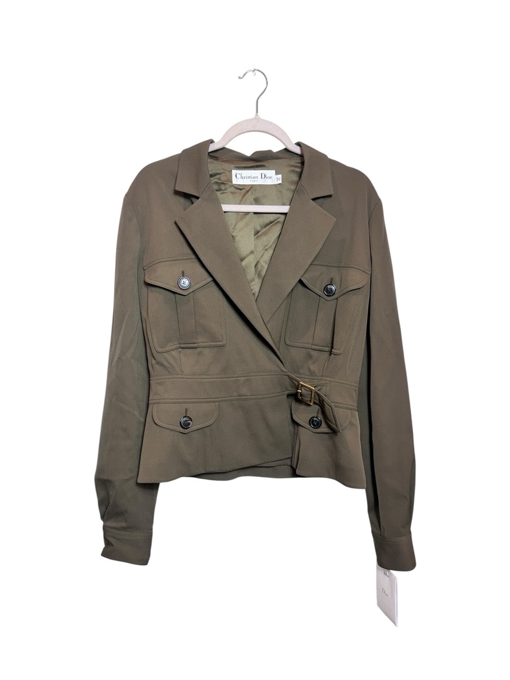 Dior Olive Military Utility Belted Jacket